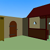 3D VRML cour ferme WC apentis
