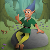 postcard lutin forêt efle