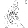 sculpture femme monstre pierre rocher